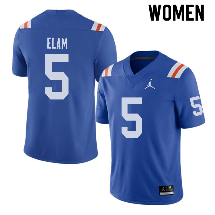 Jordan Brand Women #5 Kaiir Elam Florida Gators Throwback Alternate College Football Jerseys Sale-Ro - Click Image to Close